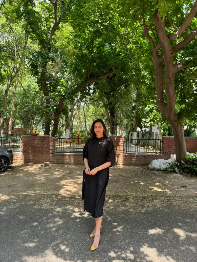 Ruby Embroidered Dress - Black