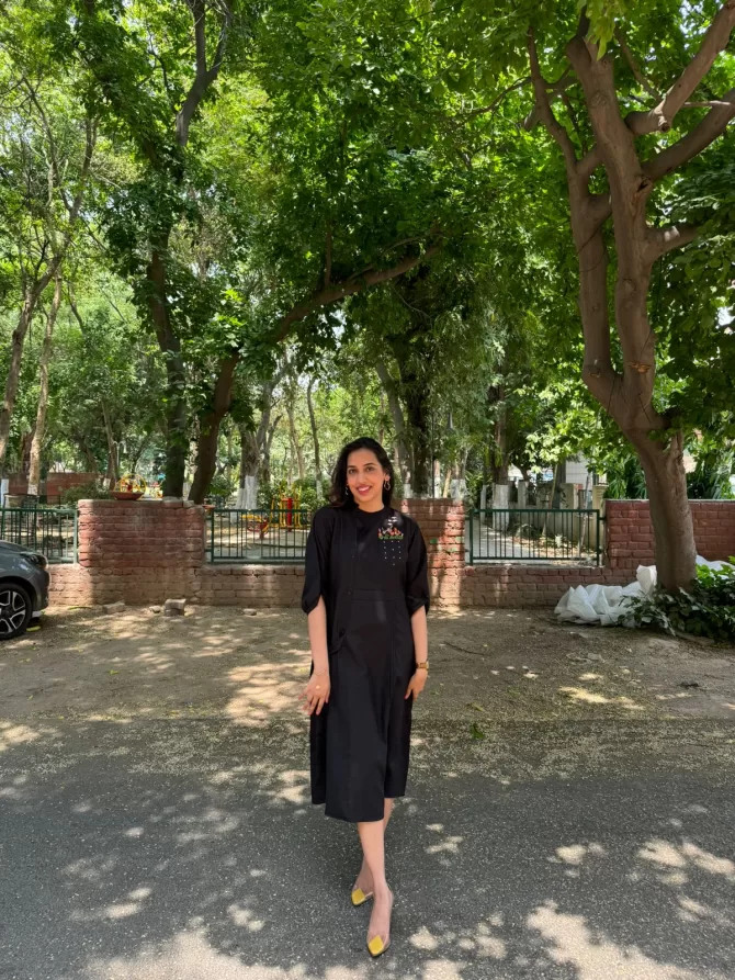 Ruby Embroidered Dress - Black