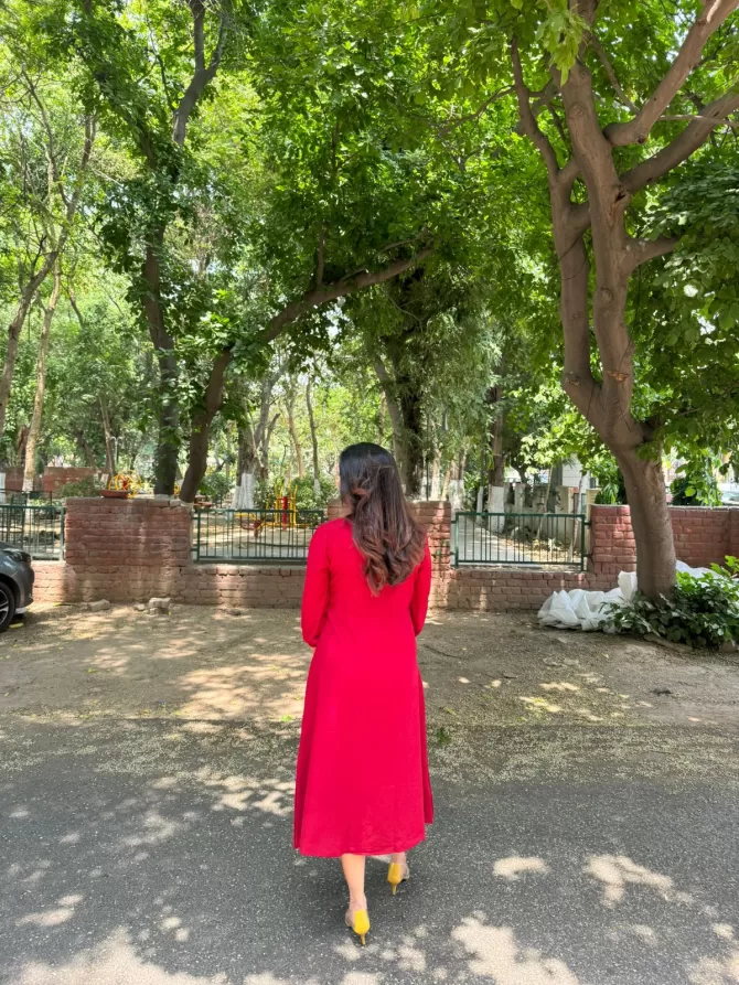 Ruby Embroidered Dress - Maroon