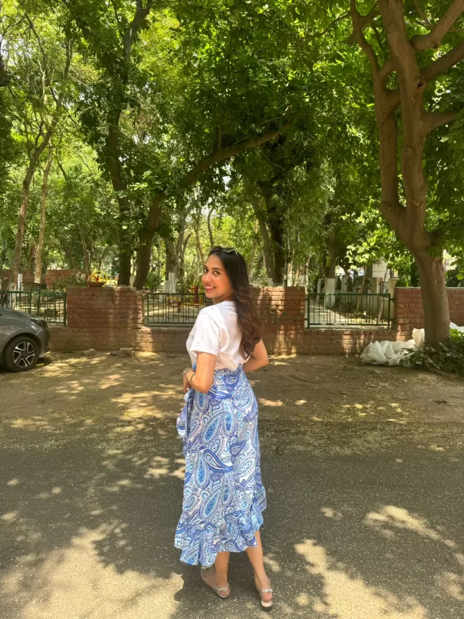 Paisley Frill Wrap Skirt