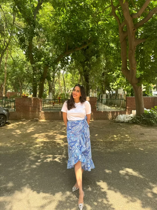 Paisley Frill Wrap Skirt