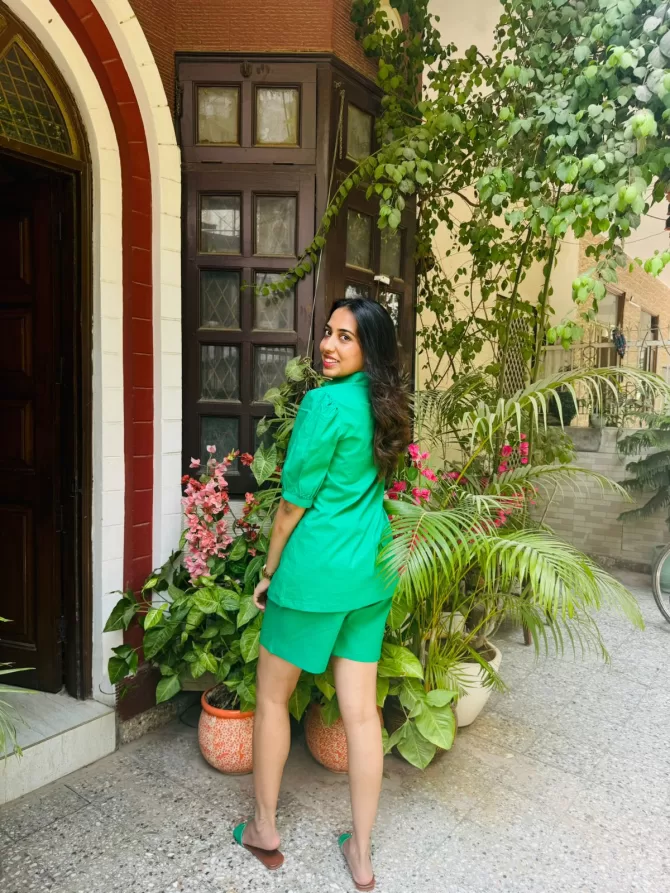 Poppy Poplin Shorts Set - Green