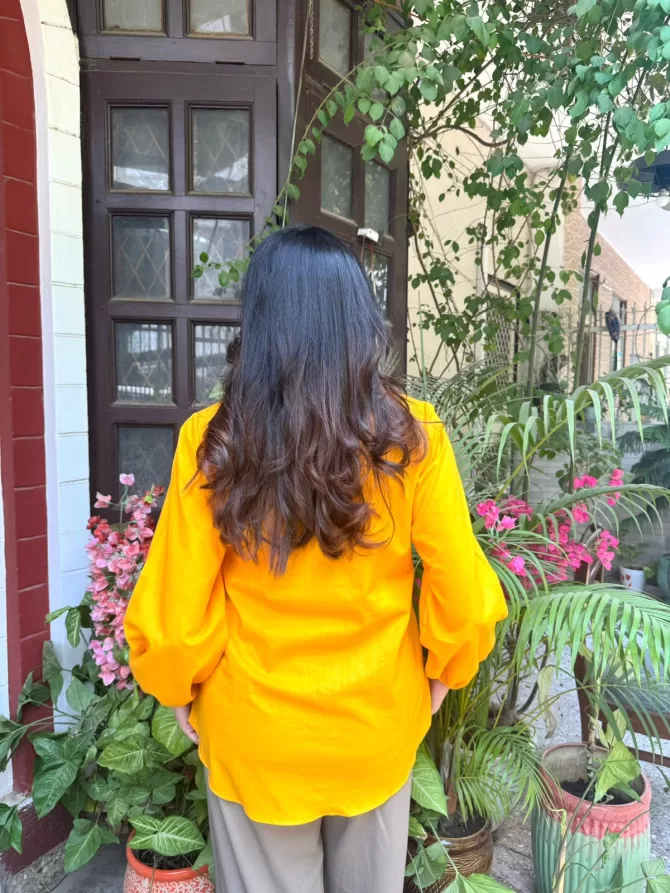Eazy Breezy Cotton Shirt - Mustard