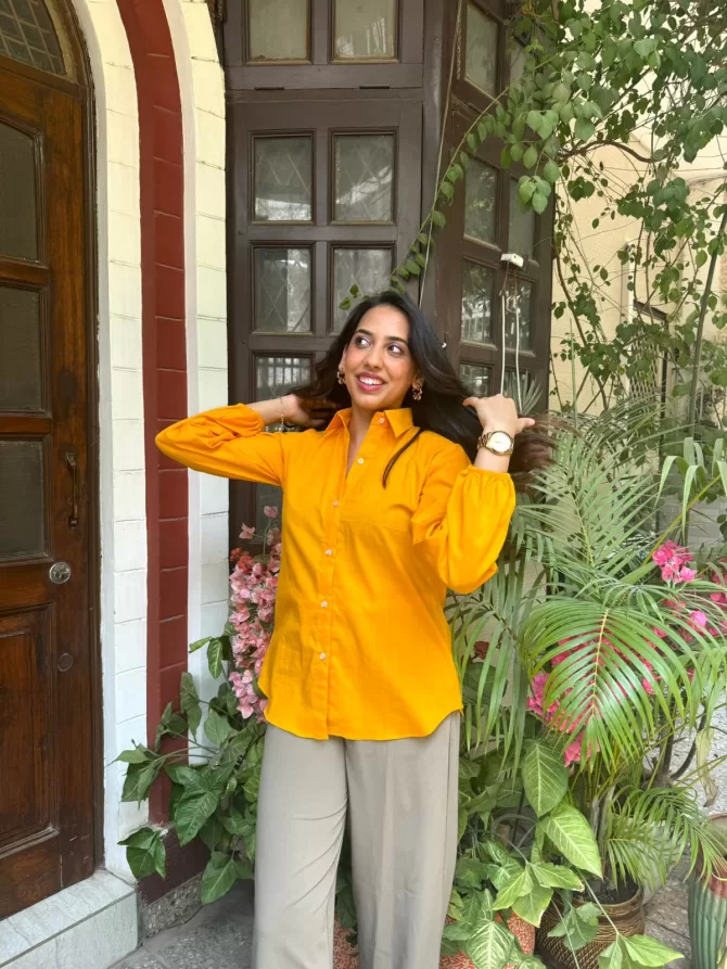 Eazy Breezy Cotton Shirt - Mustard