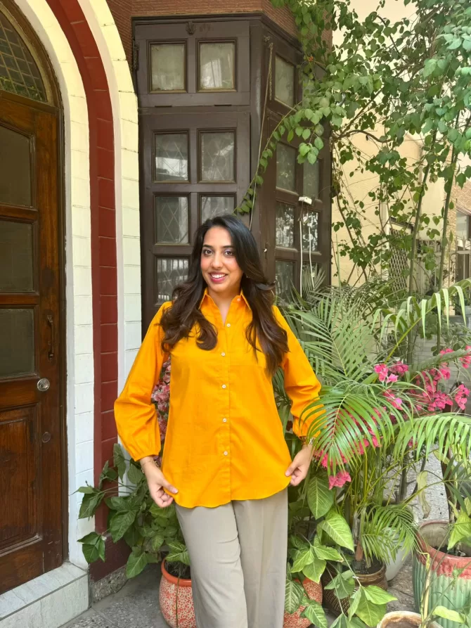 Eazy Breezy Cotton Shirt - Mustard