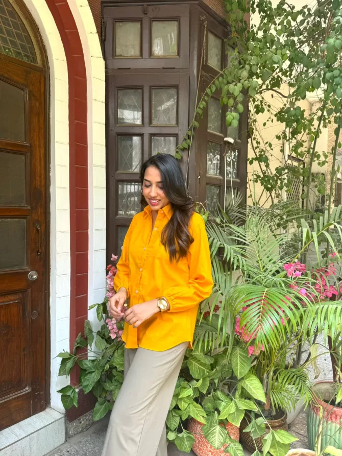 Eazy Breezy Cotton Shirt - Mustard