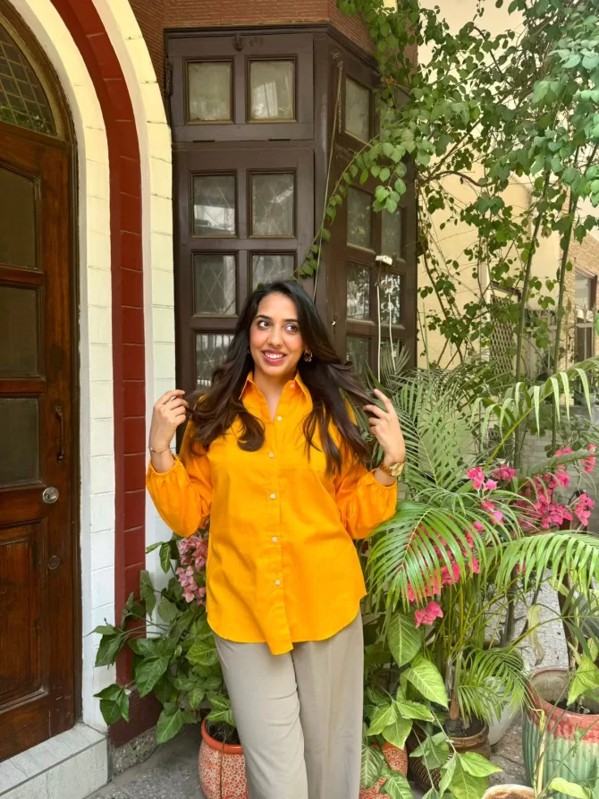 Eazy Breezy Cotton Shirt - Mustard