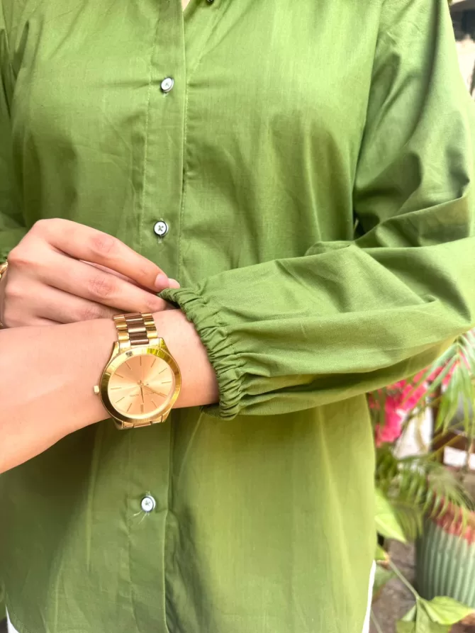 Eazy Breezy Cotton Shirt - Olive