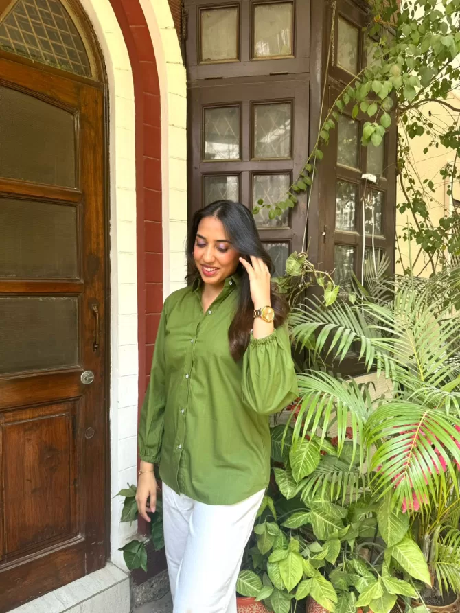 Eazy Breezy Cotton Shirt - Olive
