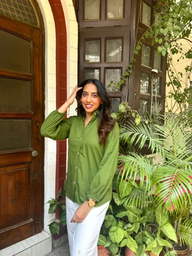 Eazy Breezy Cotton Shirt - Olive