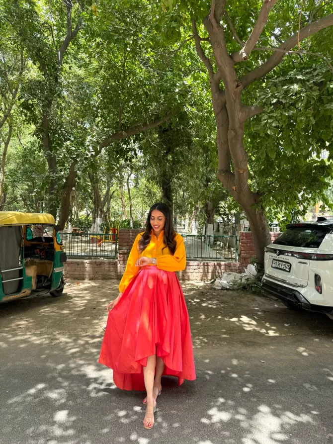 Princess Silk Skirt - Orange