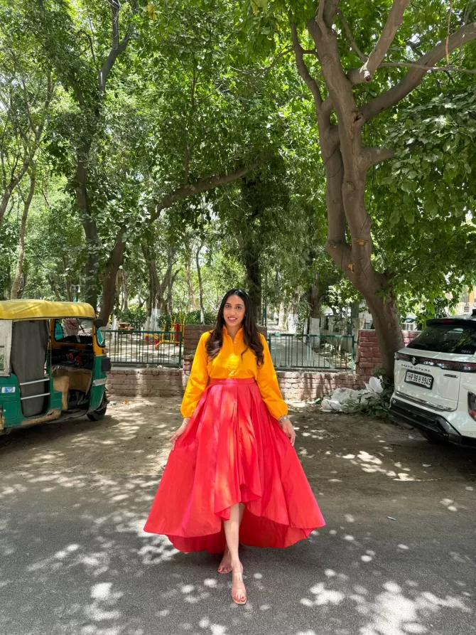 Princess Silk Skirt - Orange
