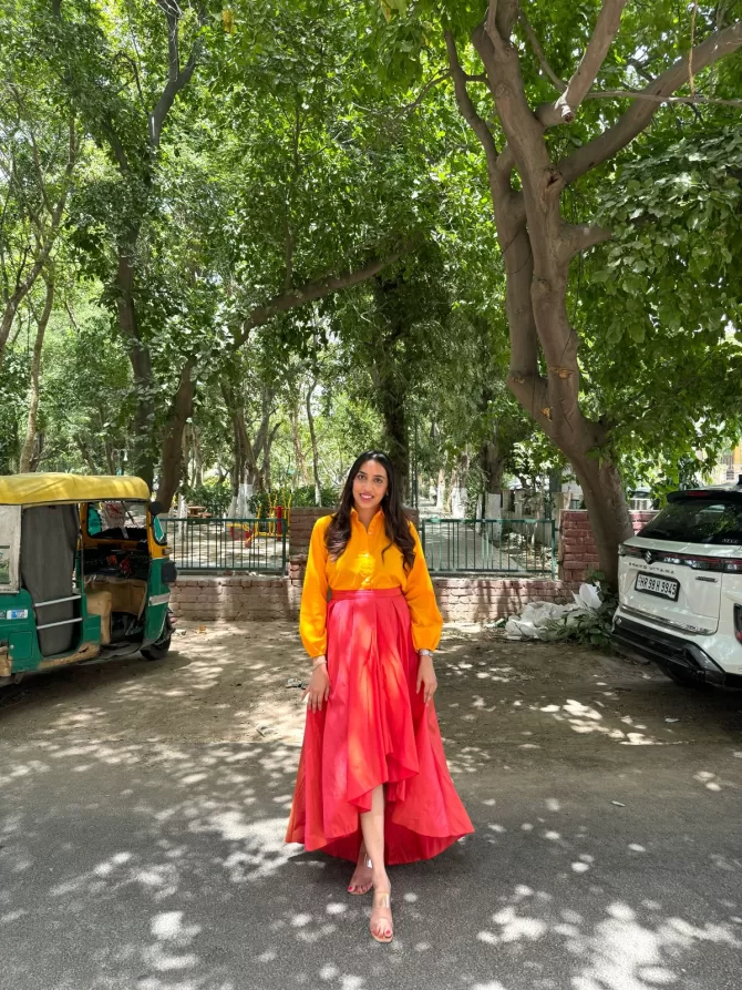 Princess Silk Skirt - Orange