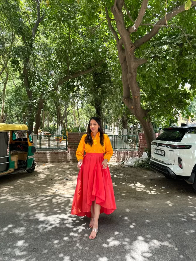 Princess Silk Skirt - Orange