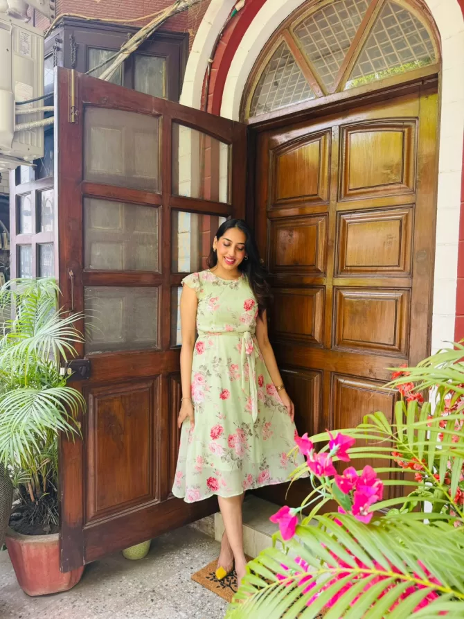 Delicate Daisy Dress- Green