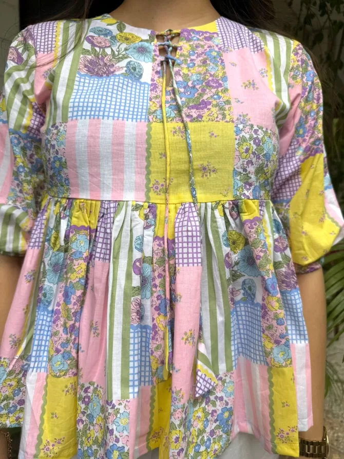 Patchwork Peplum Top (Premium Fabric)