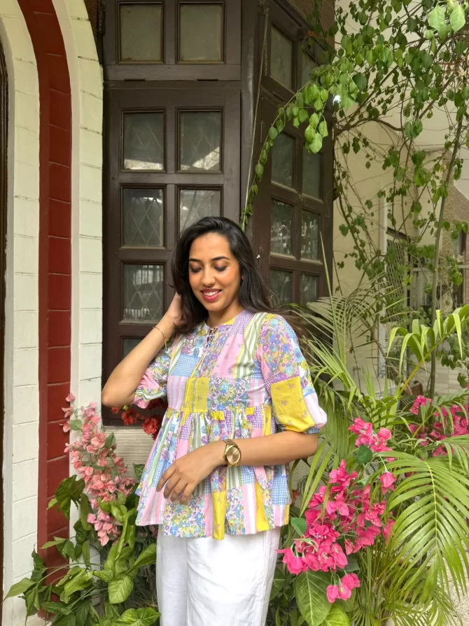 Patchwork Peplum Top (Premium Fabric)