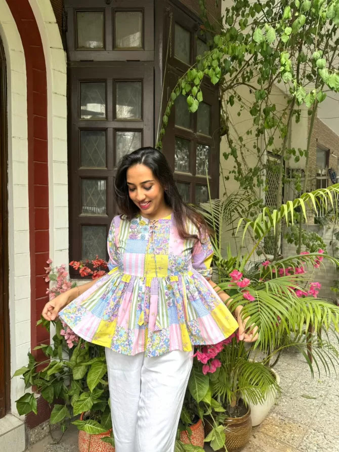 Patchwork Peplum Top (Premium Fabric)
