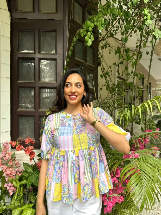 Patchwork Peplum Top (Premium Fabric)