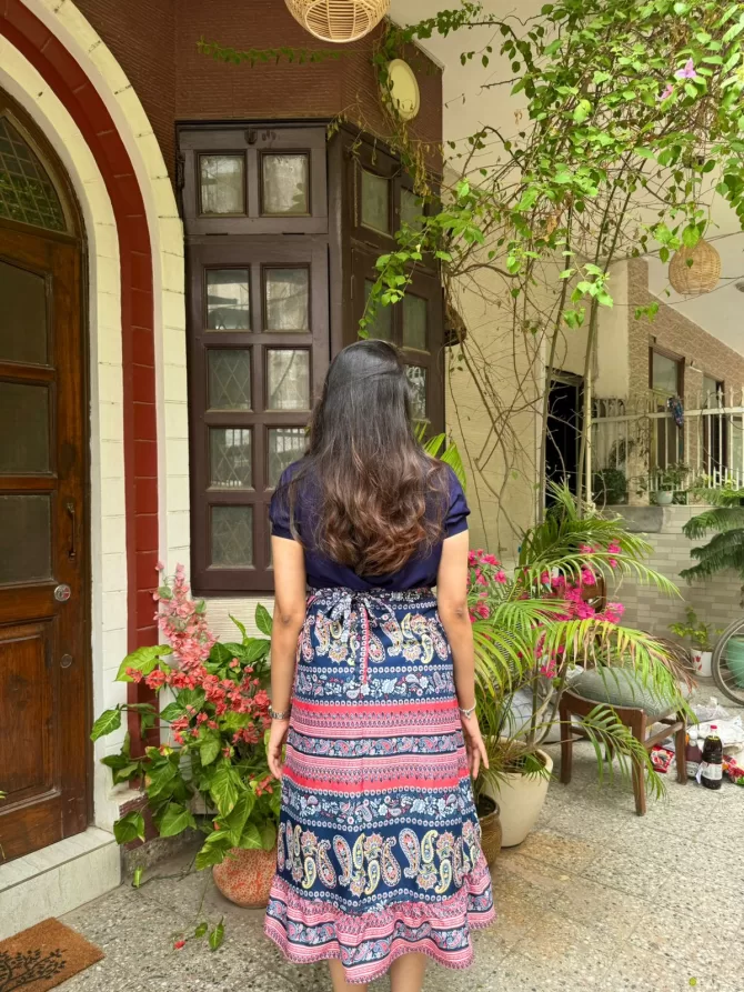 Paisley Frill Wrap Skirt (Free Size)