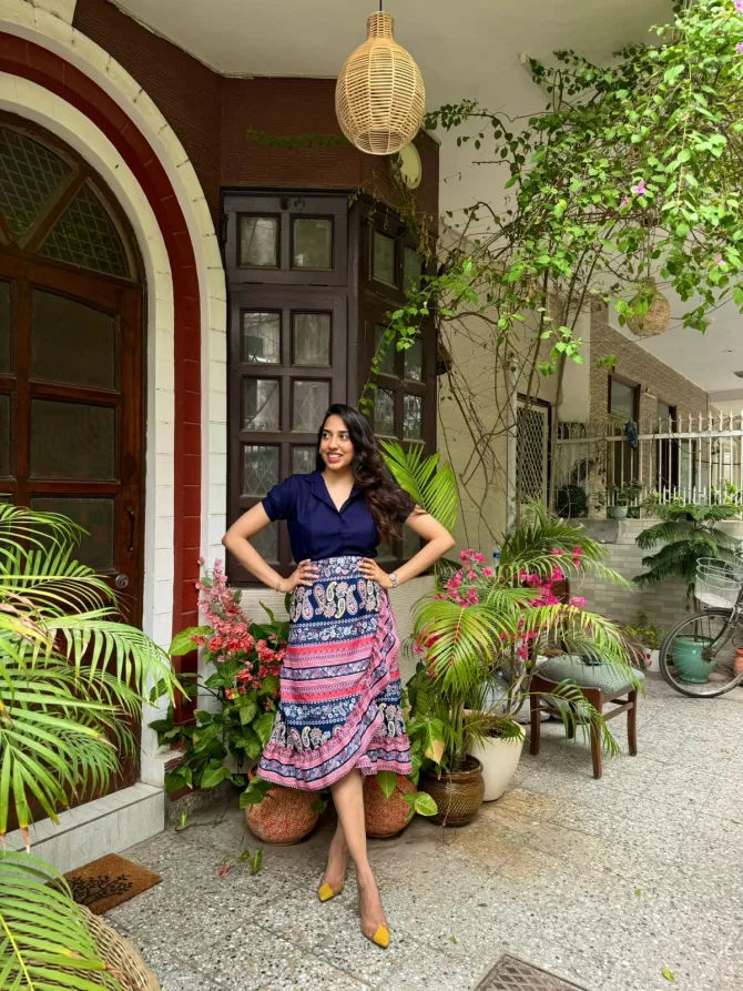 Paisley Frill Wrap Skirt (Free Size)