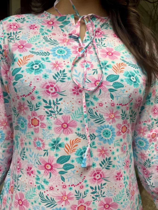 Floral Cotton Tunic (Premium Fabric)
