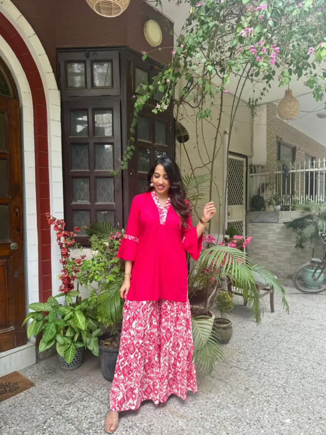 Sharara Sharara Set (Super Premium) - Pink