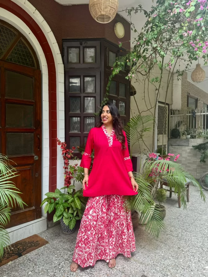 Sharara Sharara Set (Super Premium) - Pink