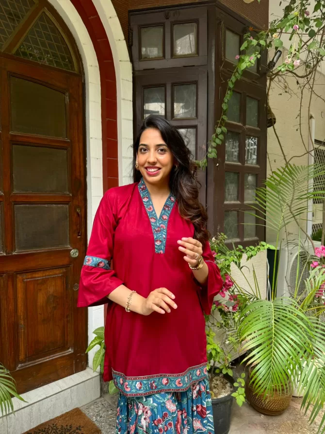 Sharara Sharara Set (Super Premium) - Maroon