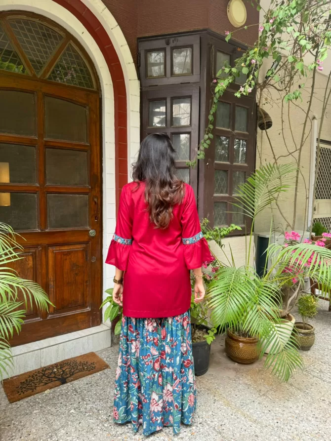 Sharara Sharara Set (Super Premium) - Maroon
