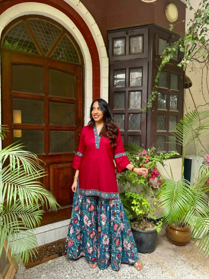 Sharara Sharara Set (Super Premium) - Maroon