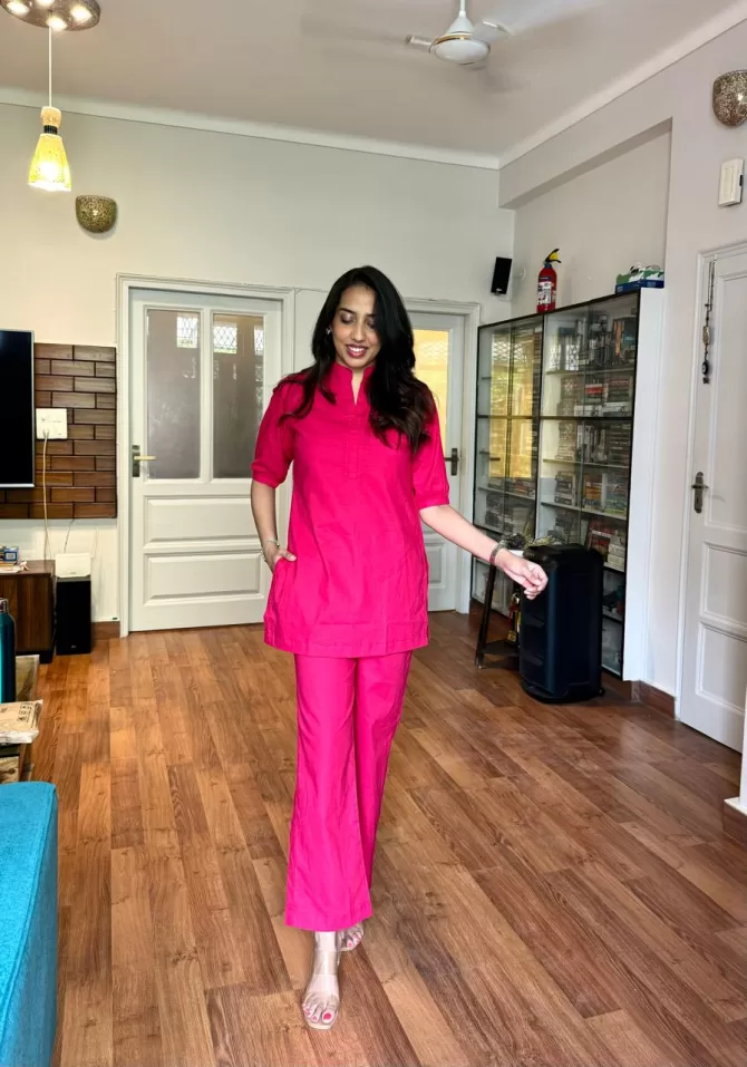 2 in 1 Poplin Set - Pink