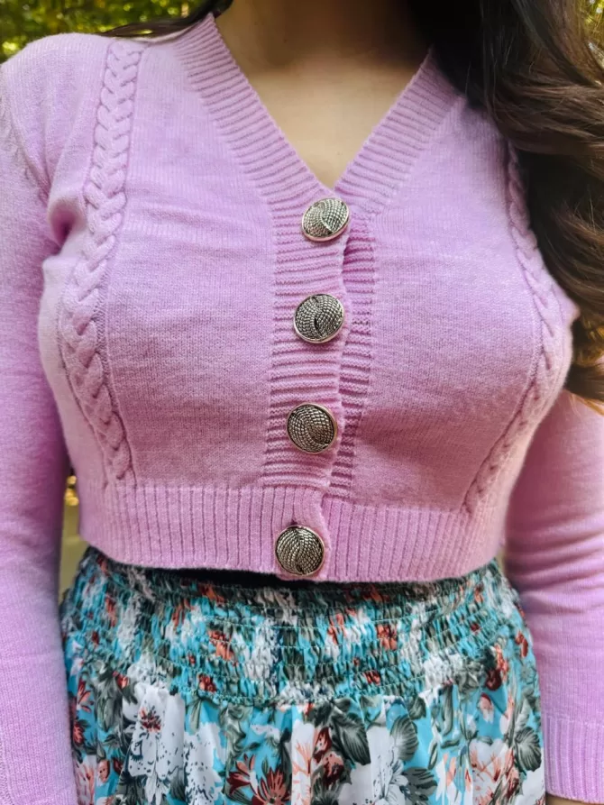Classic Cardigan - Pink (Free Size)