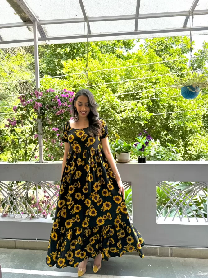 Maternity SunFlower Tiered Maxi (Luxe Collection)