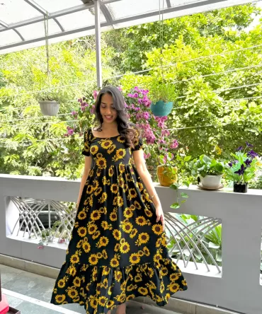 Maternity SunFlower Tiered Maxi (Luxe Collection)