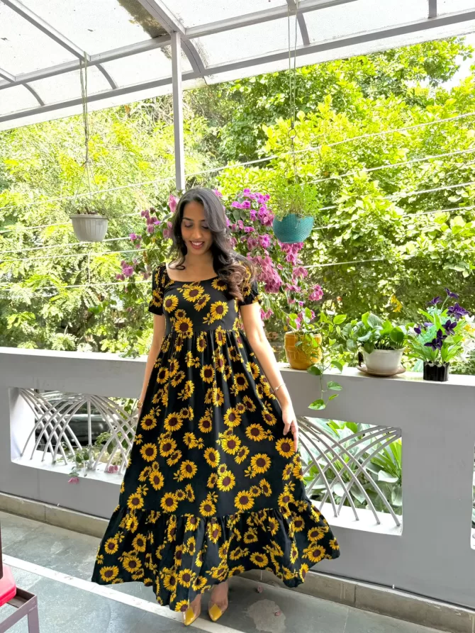 Maternity SunFlower Tiered Maxi (Luxe Collection)