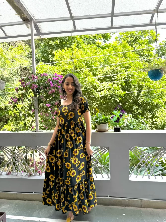 Maternity SunFlower Tiered Maxi (Luxe Collection)
