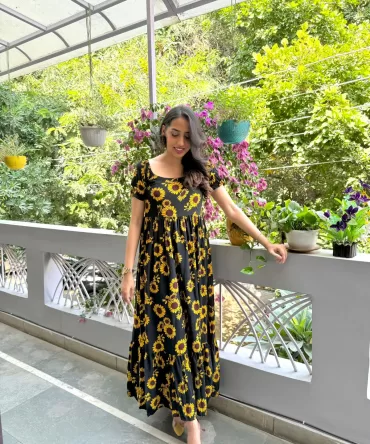 Maternity SunFlower Tiered Maxi (Luxe Collection) 2