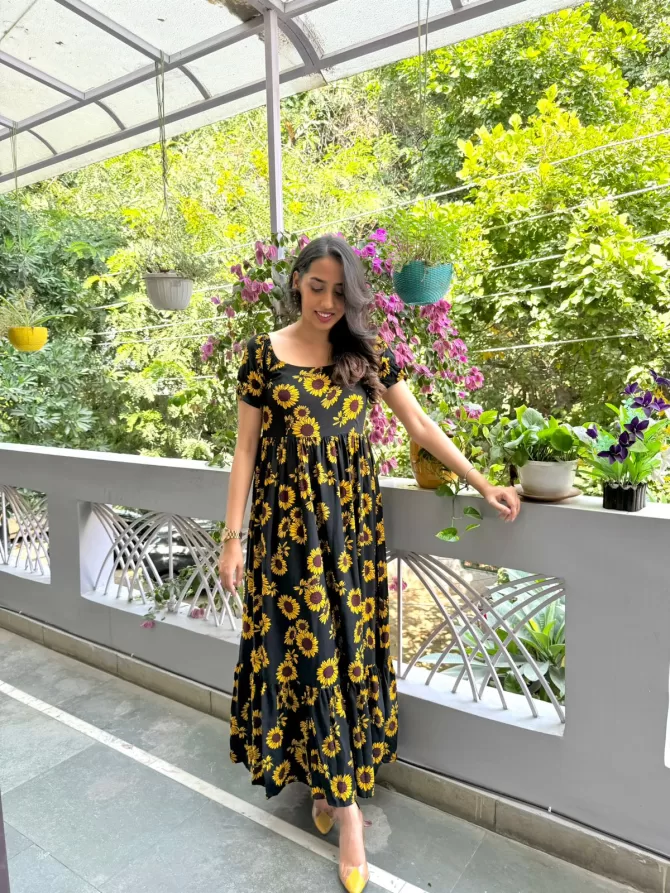Maternity SunFlower Tiered Maxi (Luxe Collection)
