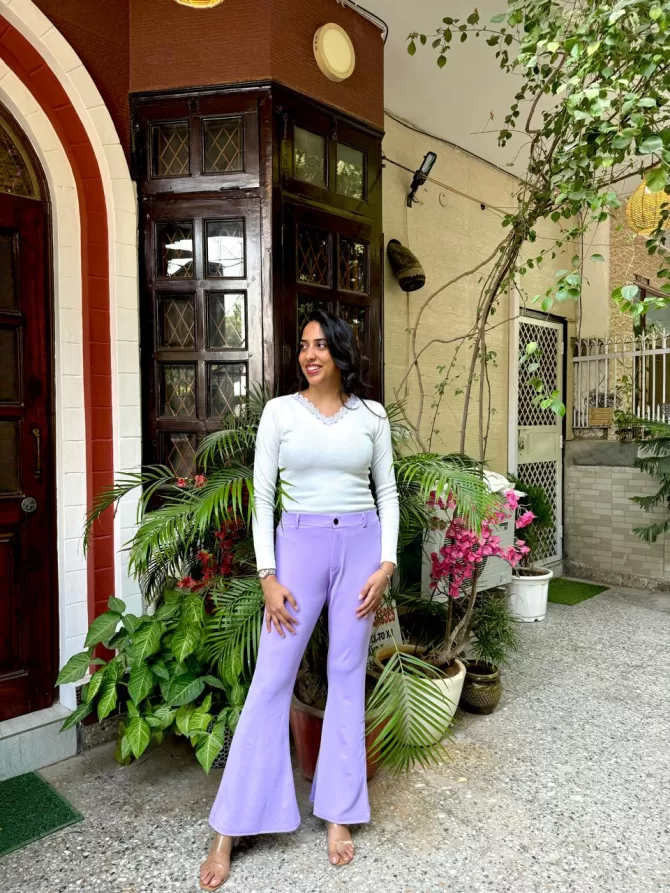 Flared Trousers - Lilac