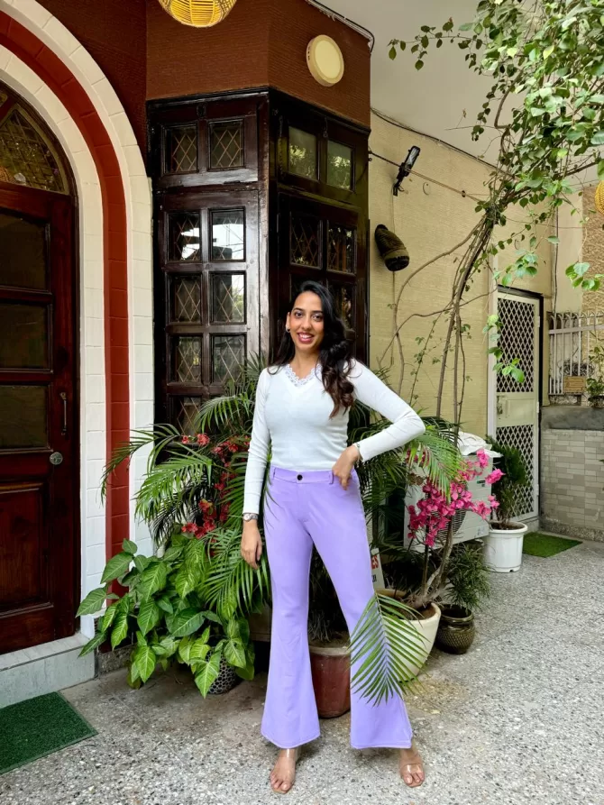Flared Trousers - Lilac