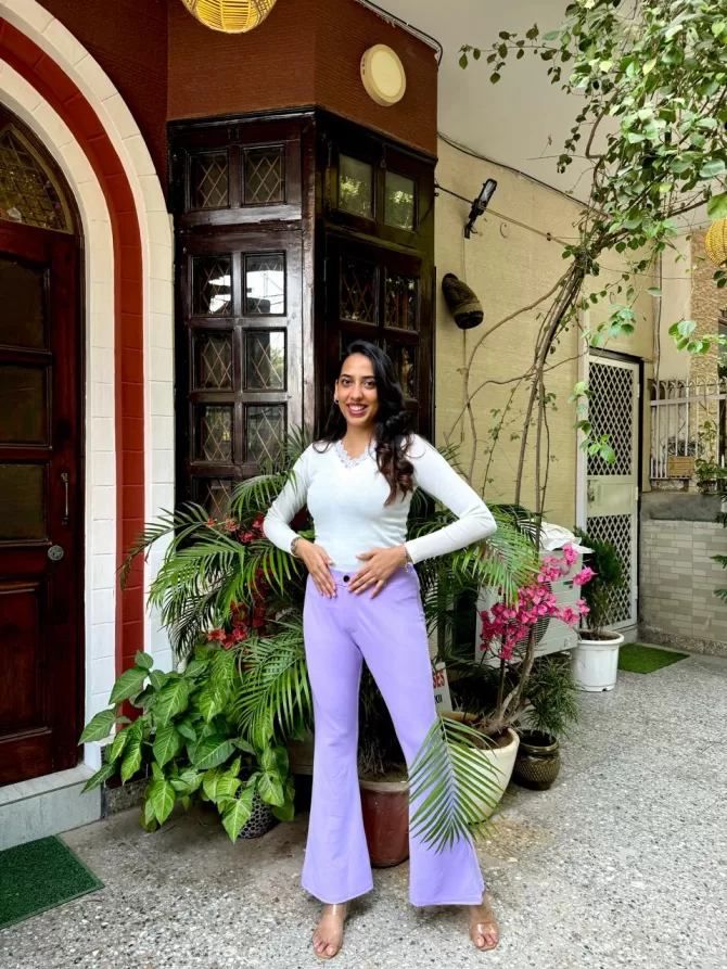 Flared Trousers - Lilac