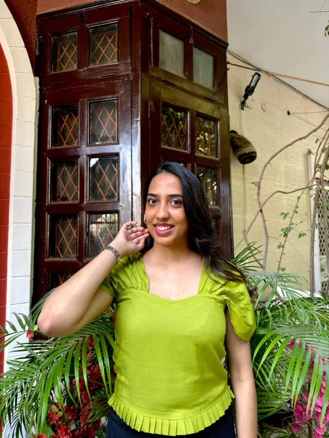 Draped Sleeves Top - Green