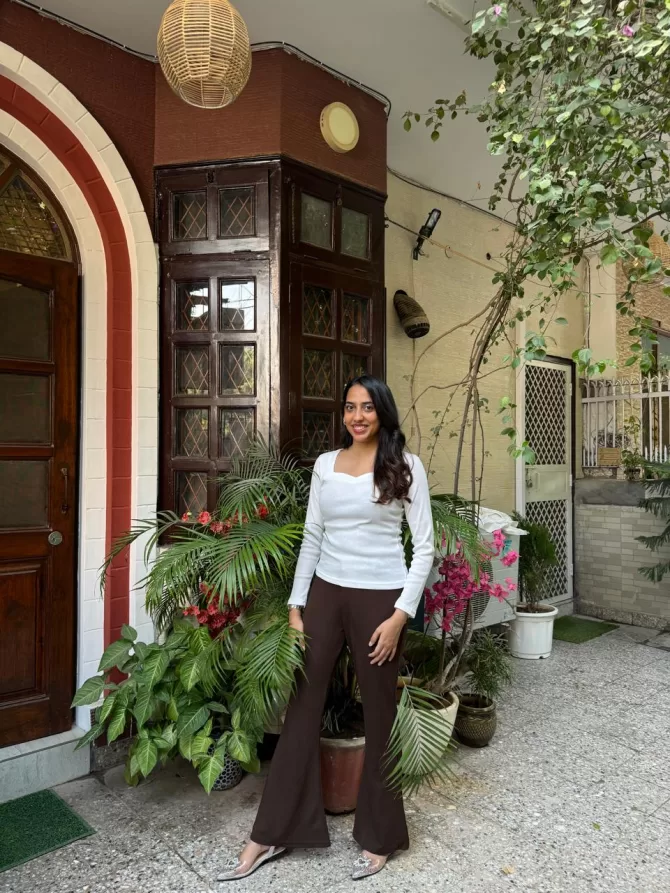Flared Trousers - Brown