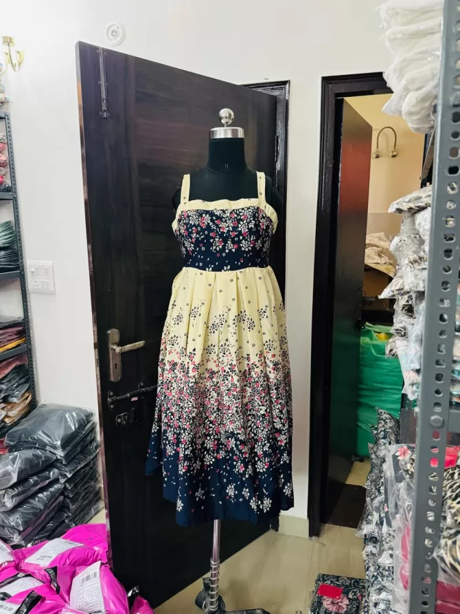 Cream Floral Party Dress