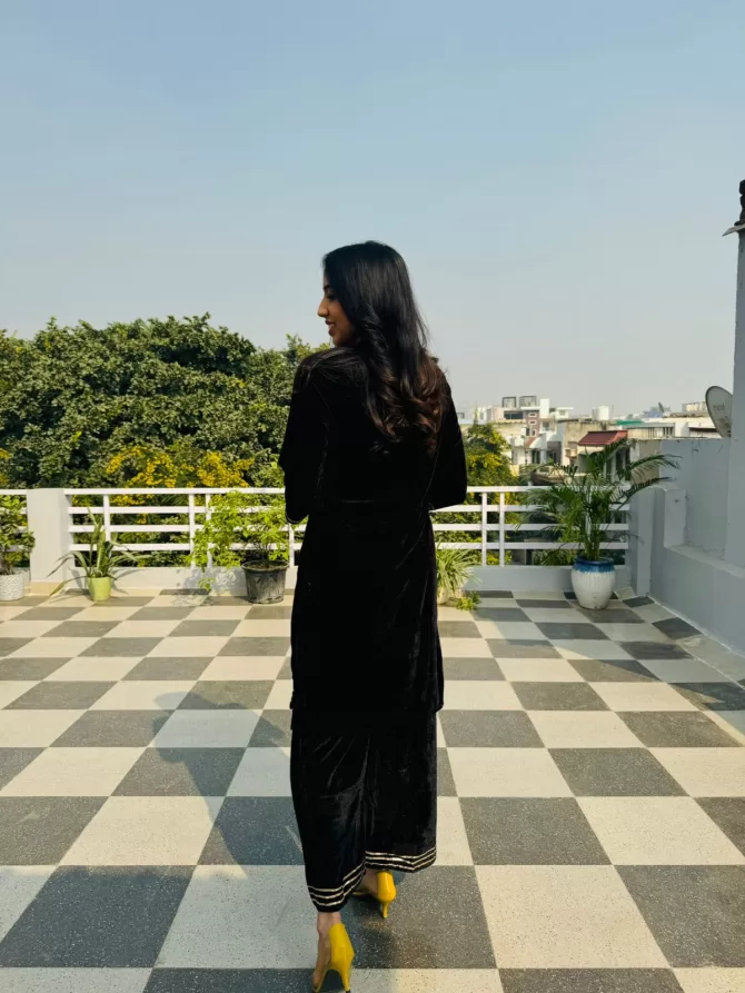 Maharani Velvet Set - Black