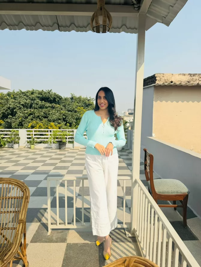 Ribbed Mint Sweater (Free Size)