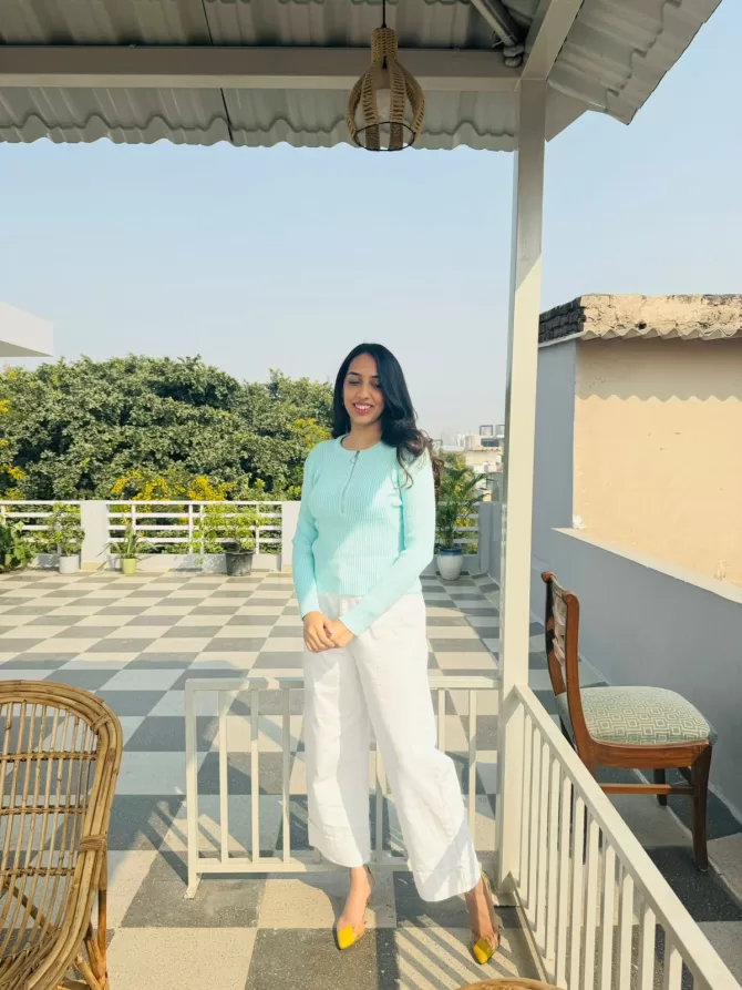 Ribbed Mint Sweater (Free Size)