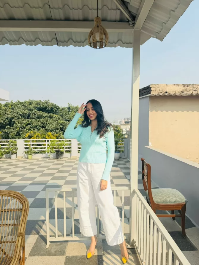 Ribbed Mint Sweater (Free Size)