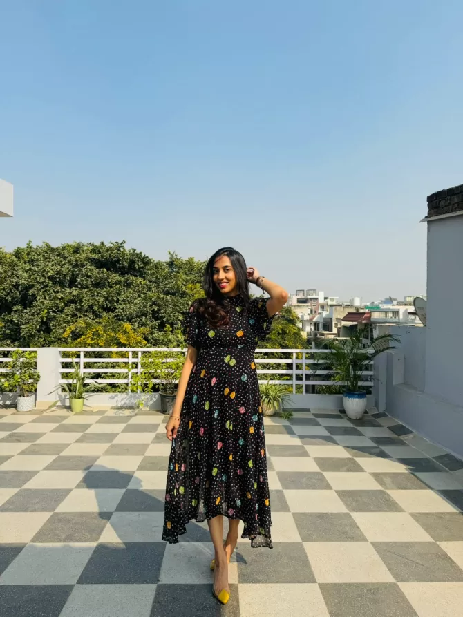 Twirl in Gems Dress- Black